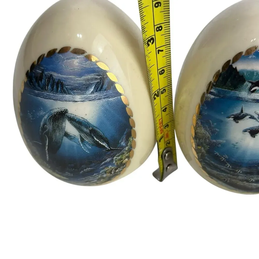 Set of 3 Robert Lyn Nelson Porcelain Eggs Splendors of the Sea Series